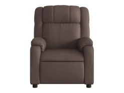 Poltrona reclinável elétrica couro artificial castanho