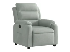 Poltrona reclinável elétrica veludo cinzento-claro PT162904