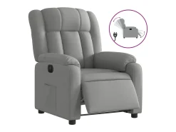 Poltrona reclinável elétrica tecido cinzento-claro PT591457