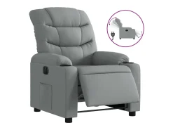 Poltrona reclinável elétrica tecido cinzento-claro PT609982