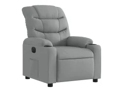 Poltrona reclinável elétrica tecido cinzento-claro PT609982