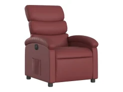 Poltrona reclinável elétrica couro artificial vermelho tinto