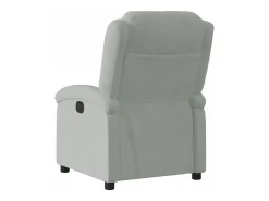 Poltrona reclinável elétrica veludo cinzento-claro PT529402