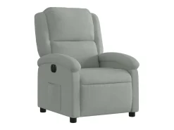 Poltrona reclinável elétrica veludo cinzento-claro PT529402