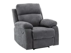 Poltrona relax manual com pés de metal em tecido Antracite - TOLZANO