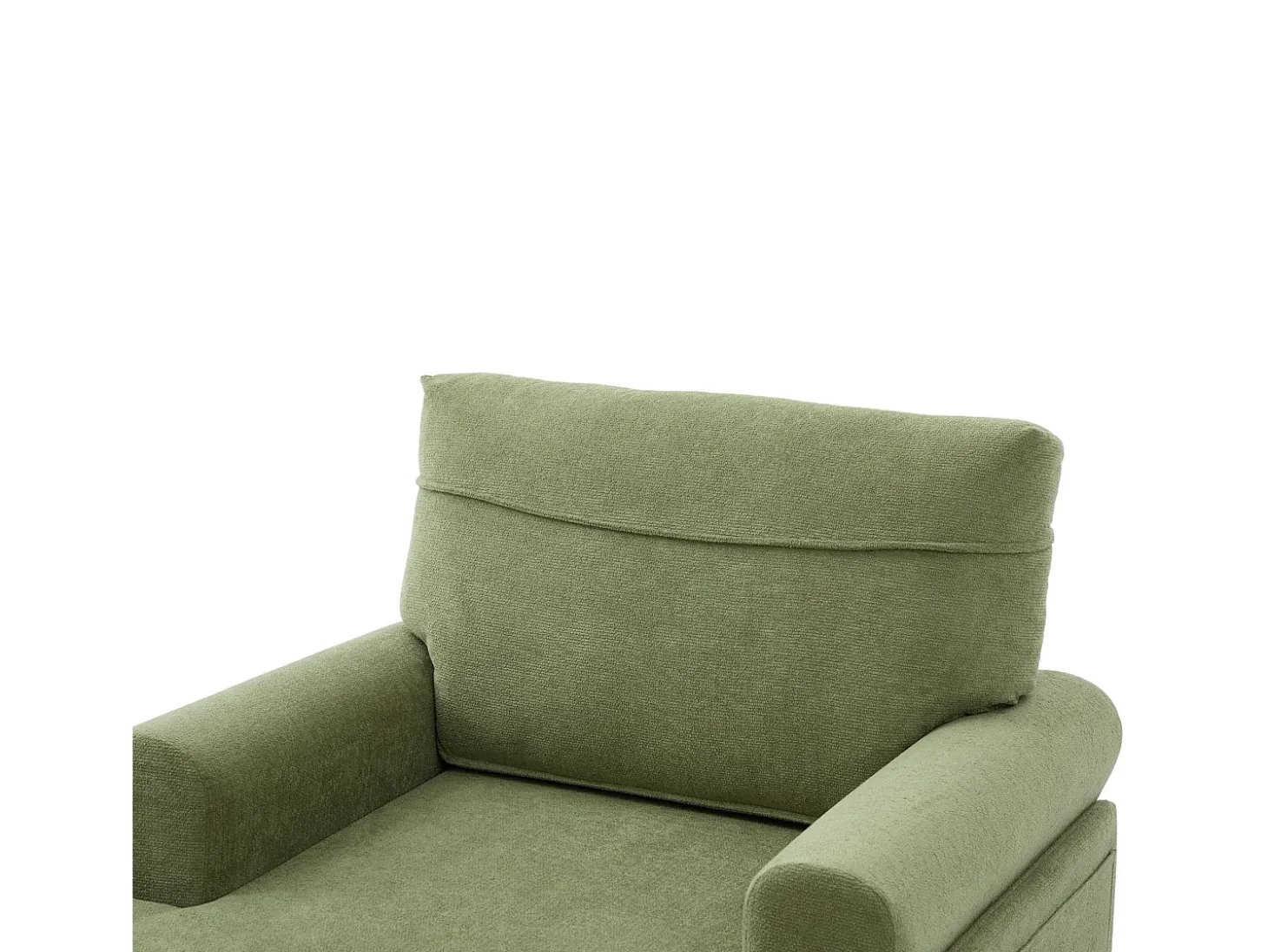 Poltrona relaxante em tecido chenille verde-azeitona - Com bolsos laterais