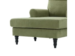 Poltrona relaxante em tecido chenille verde-azeitona - Com bolsos laterais