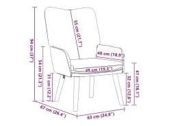 poltrona Rosa 63 x 67 x 94 cm Tecido de Ovelha e Compensado