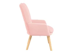 poltrona Rosa 63 x 67 x 94 cm Tecido de Ovelha e Compensado