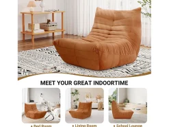 Poltrona Strazy na Caterpillar Brown - Base Deep 62cm - 80x85x84cm