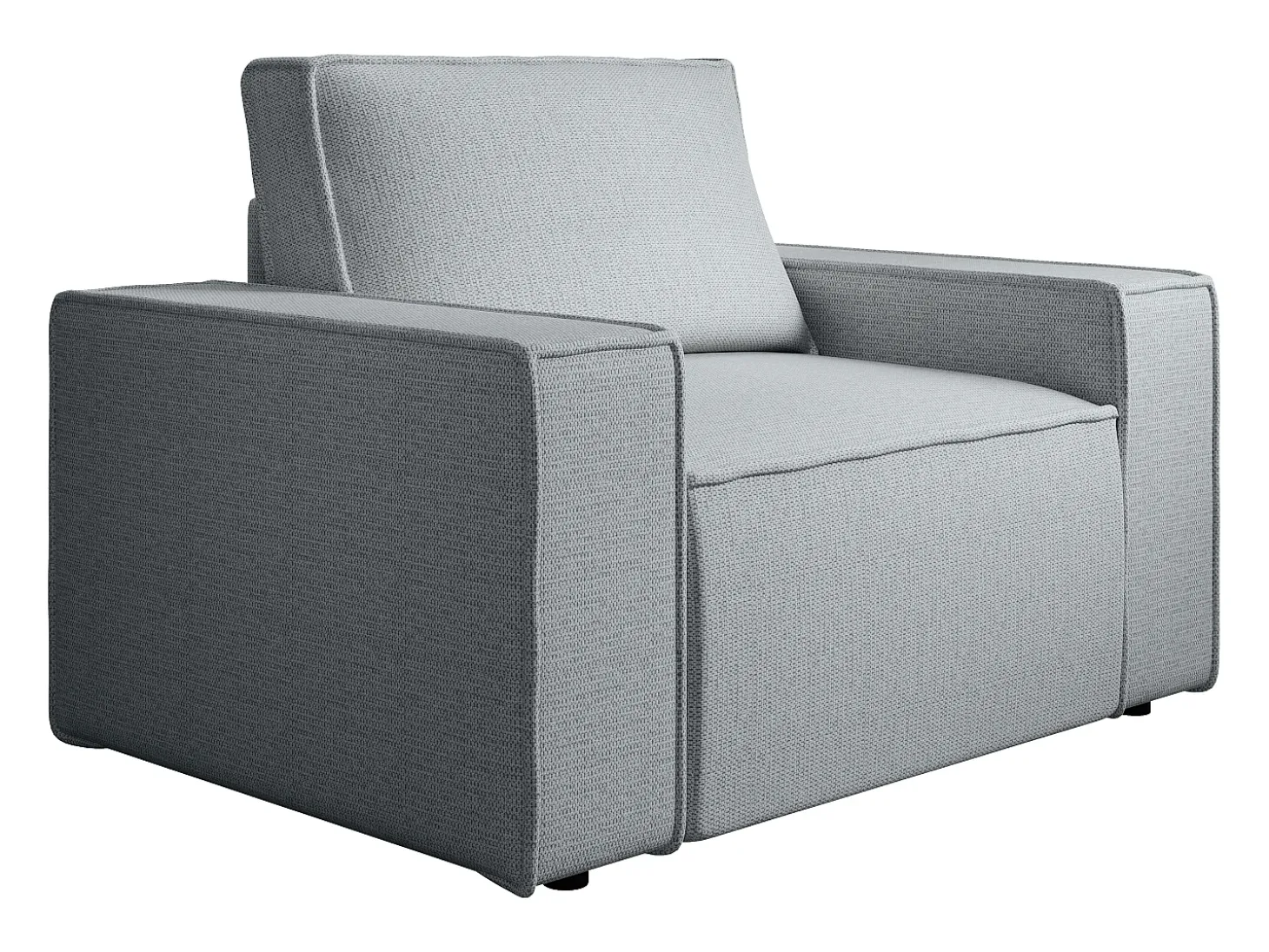Poltrona tecido texturizado cinza estilo design AMELIA