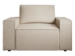 Poltrona tecido texturizado bege estilo design AMELIA