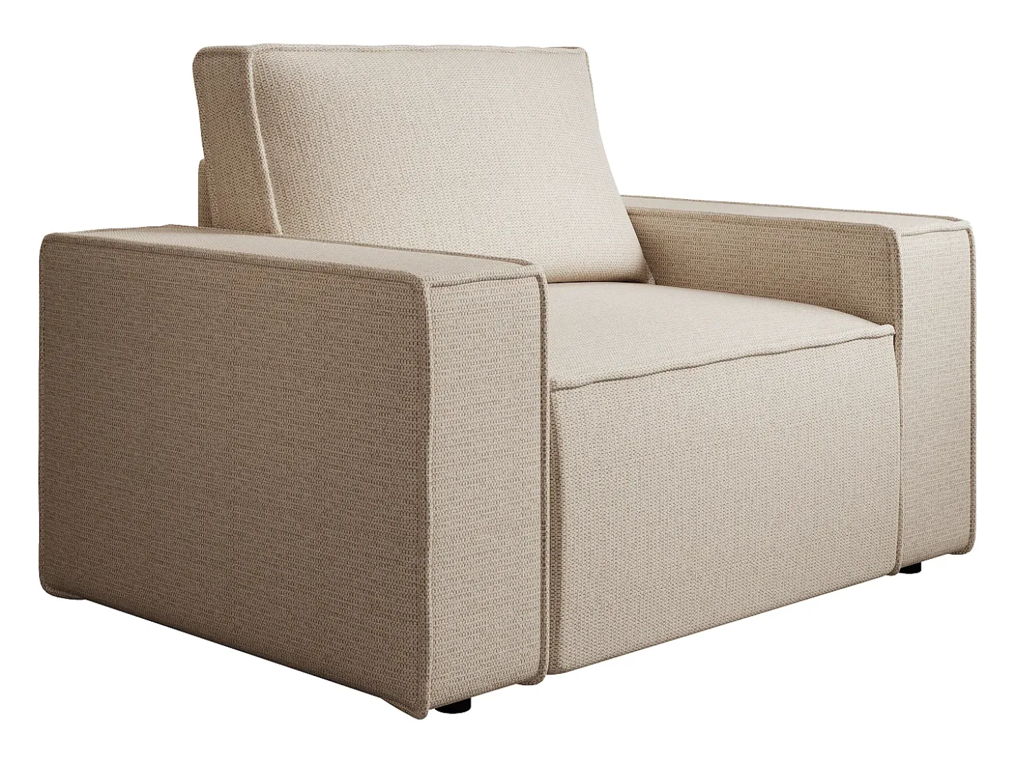 Poltrona tecido texturizado bege estilo design AMELIA