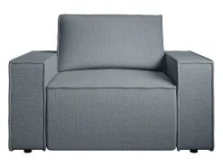 Poltrona tecido texturizado azul estilo design AMELIA