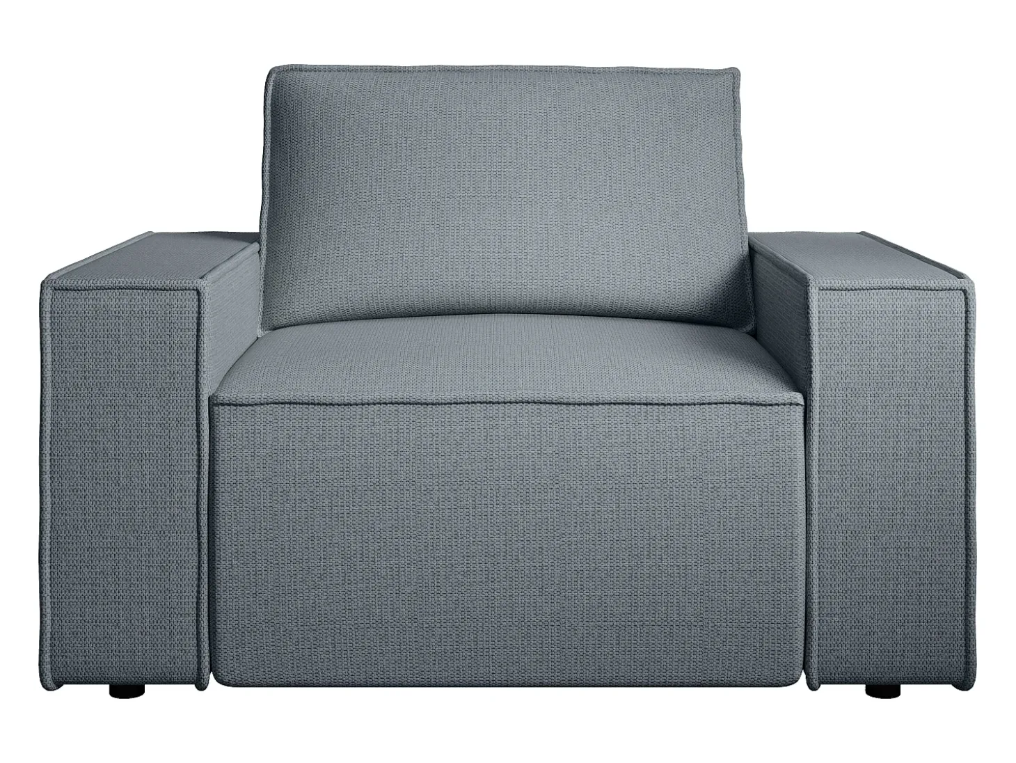 Poltrona tecido texturizado azul estilo design AMELIA
