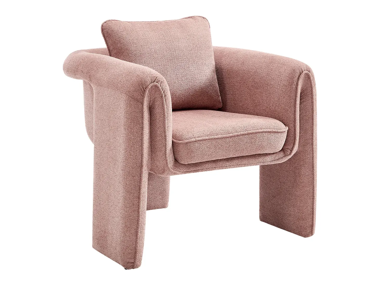 Poltrona tripé de tecido cor rosa JOLIPIA
