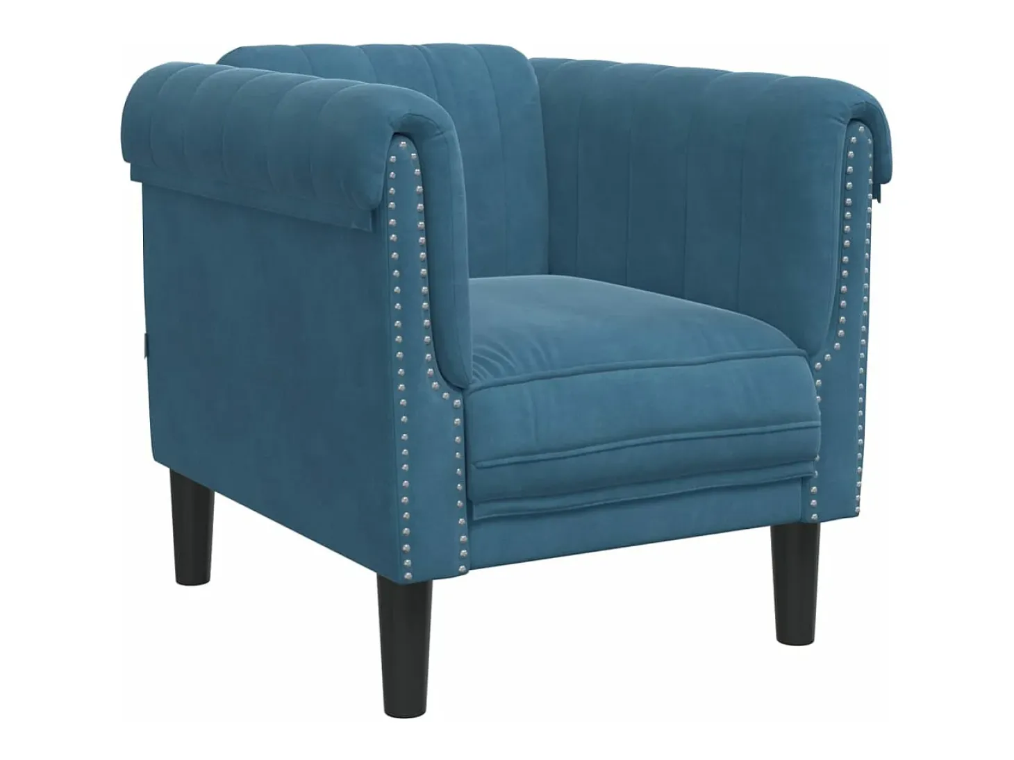 Poltrona veludo azul PT608291