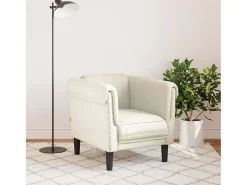 Poltrona veludo cor creme PT763241