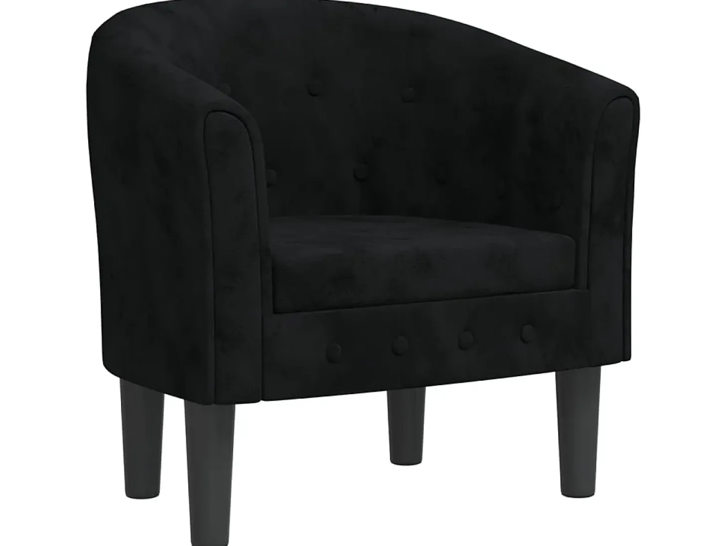 Poltrona veludo preto PT671296