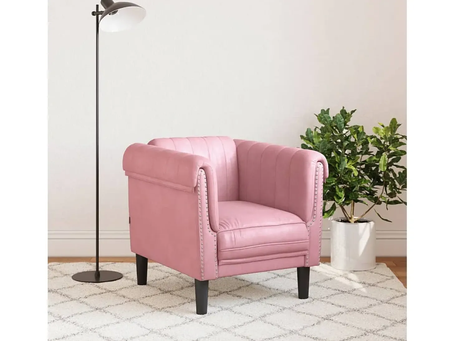Poltrona veludo rosa PT654815