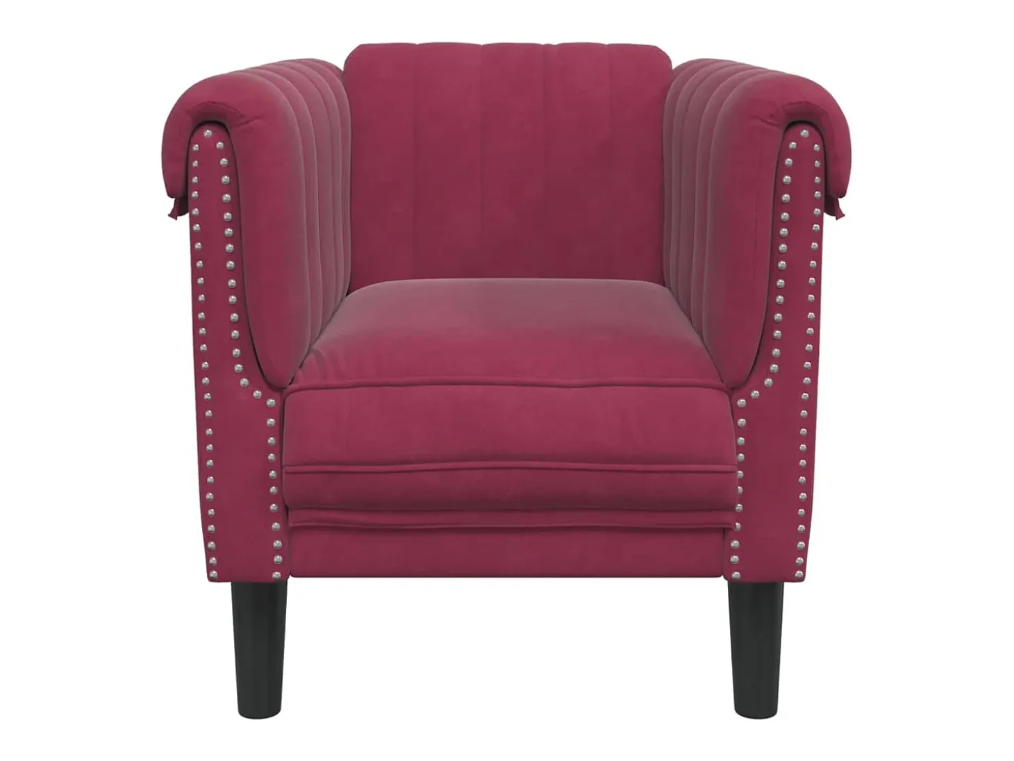 Poltrona veludo vermelho-tinto PT355919