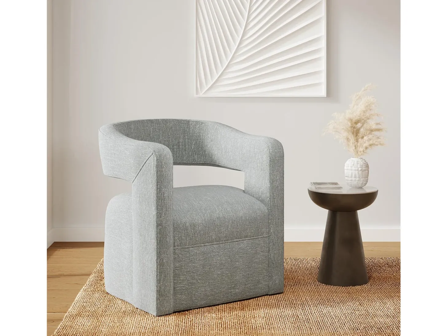 Poltrona 73,5x82,5x76 cm Cinza claro Leith LET73G