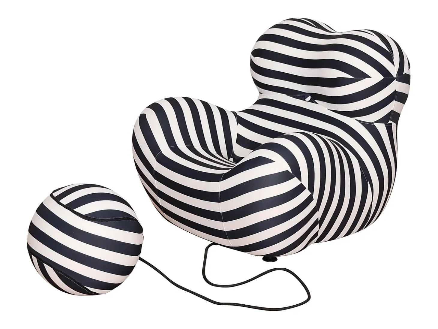 Poltrona 76x63x68 cm preto e branco nua n31-5