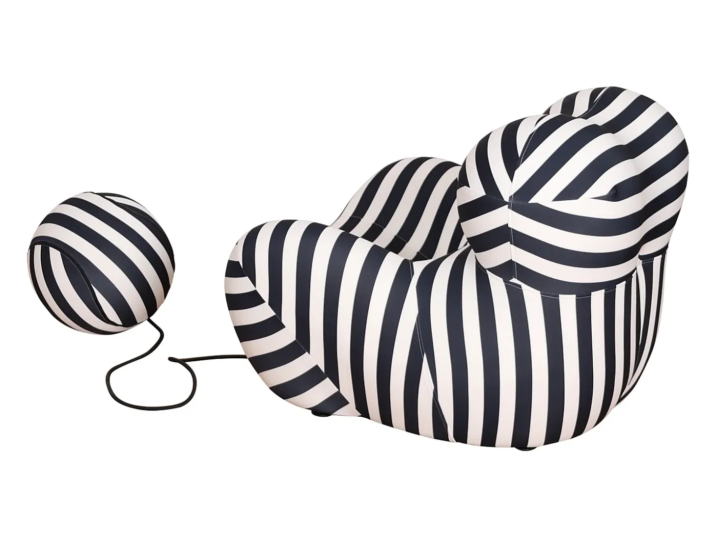 Poltrona 76x63x68 cm preto e branco nua n31-5