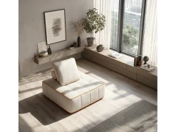 Poltrona Zen 1 lugar - branco e laranja