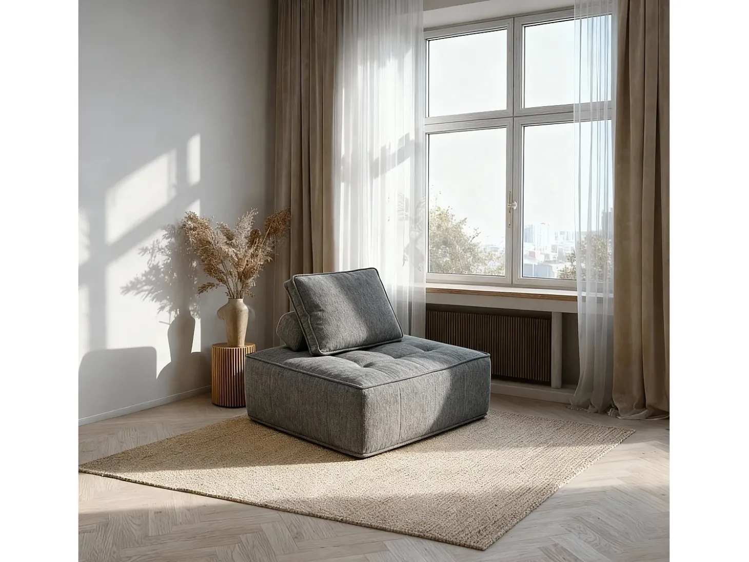 Poltrona Zen 1 lugar - cinza