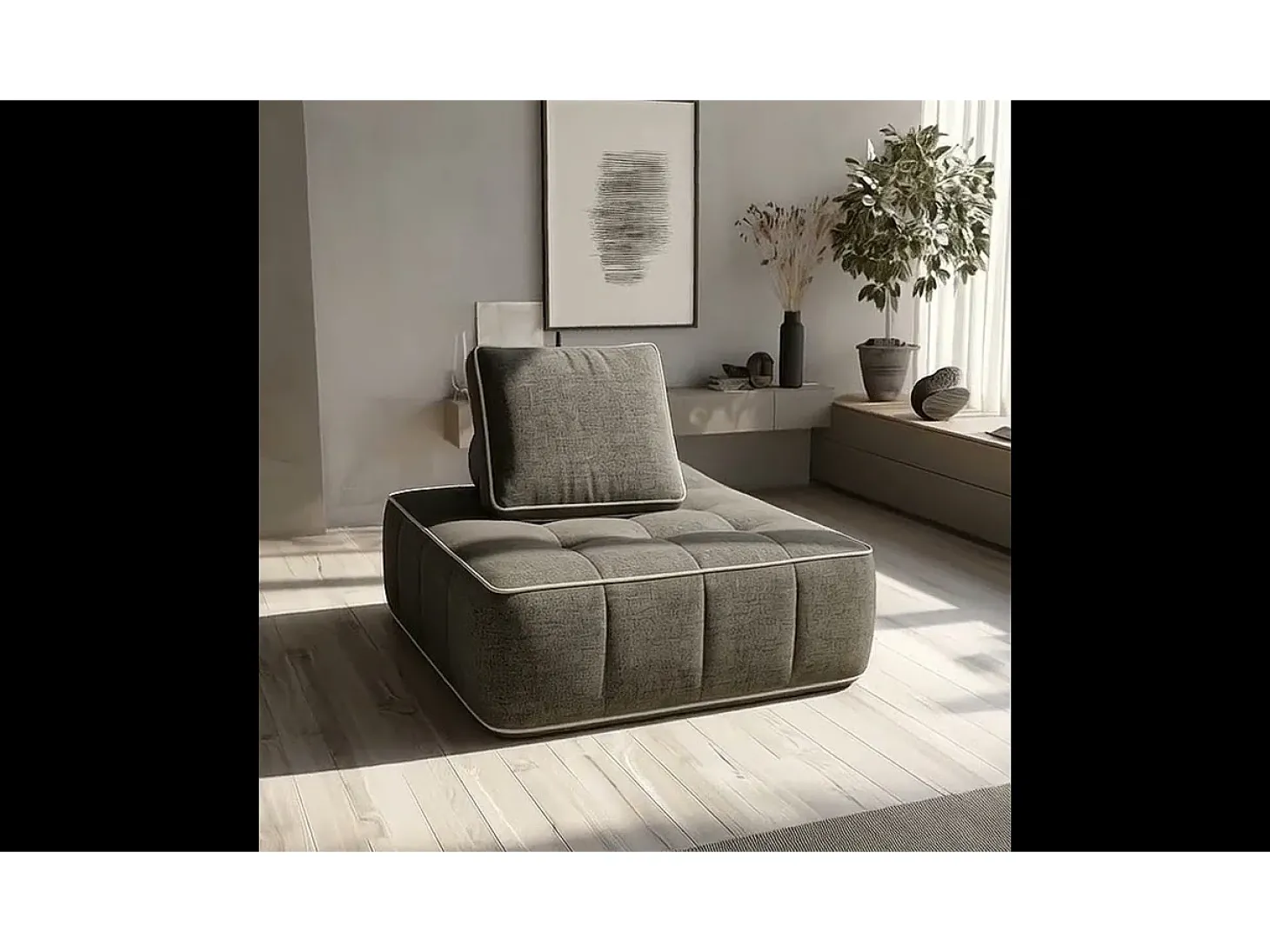 Poltrona Zen 1 lugar - cinza