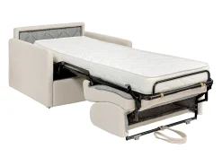 Poltrona-cama conversível express em tecido bege - Dormir 100 cm - Colchão de 14 cm - CALIFE