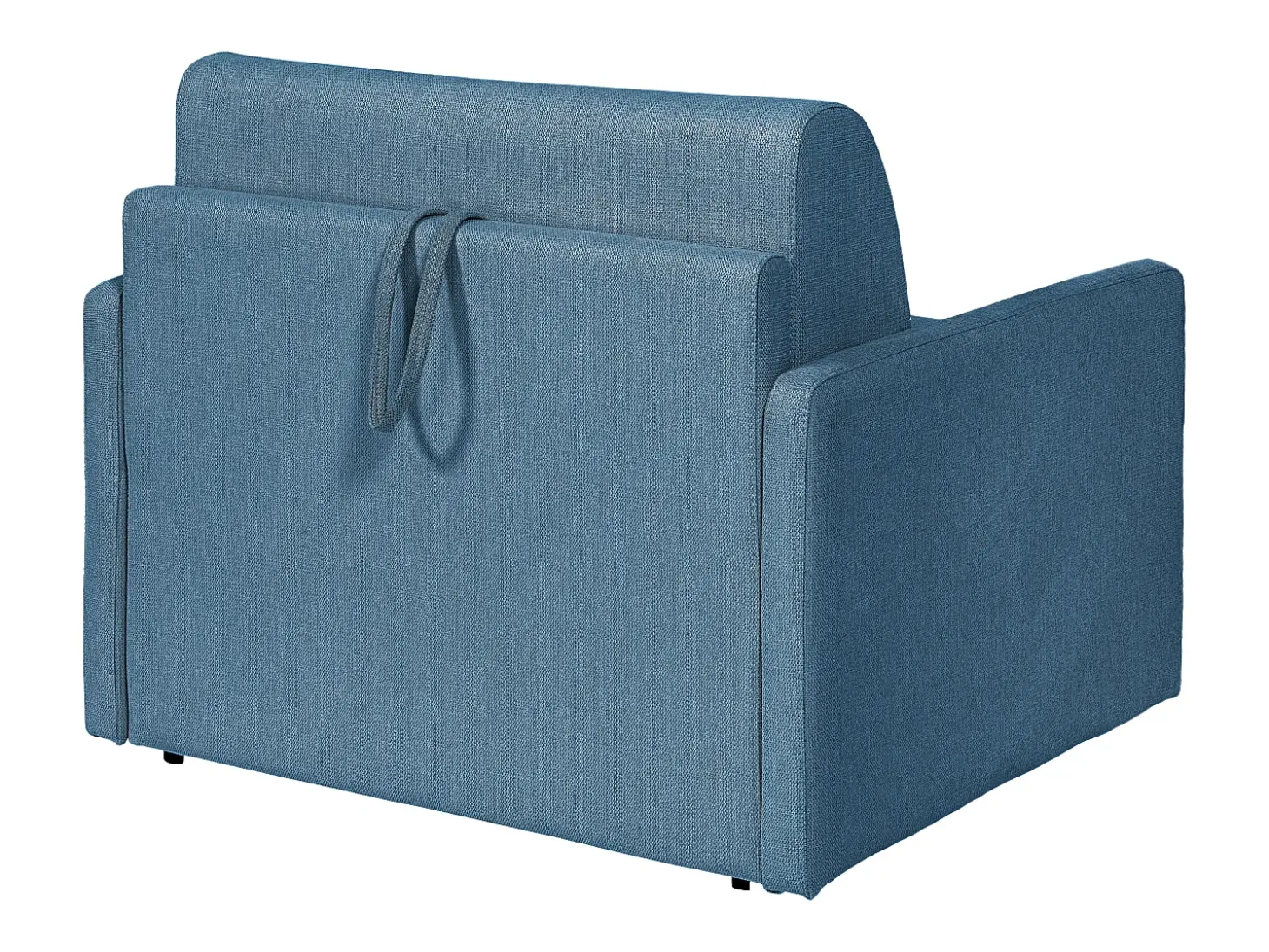 Poltrona-cama conversível rápida em tecido azul - Dormir 100 cm - Colchão 14 cm - CALIFE