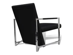 Poltronas com estrutura cromada 2 pcs couro artificial preto SHL932263