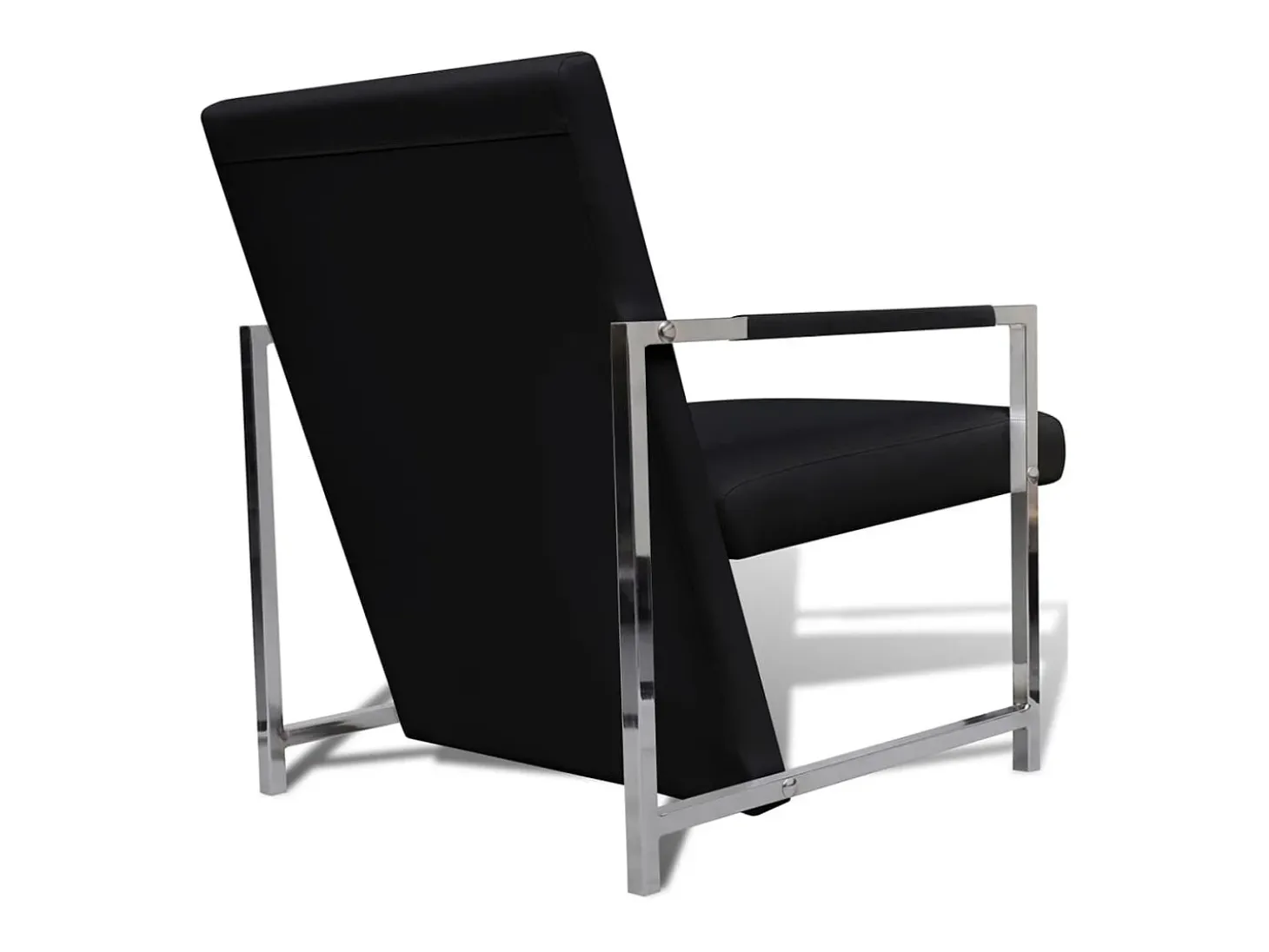 Poltronas com estrutura cromada 2 pcs couro artificial preto SHL932263
