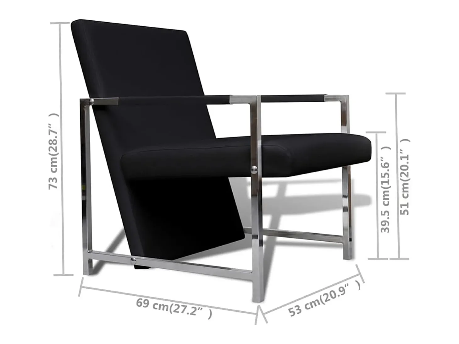 Poltronas com estrutura cromada 2 pcs couro artificial preto SHL932263