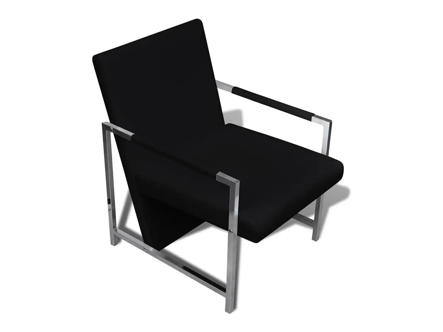 Poltronas com estrutura cromada 2 pcs couro artificial preto SHL932263