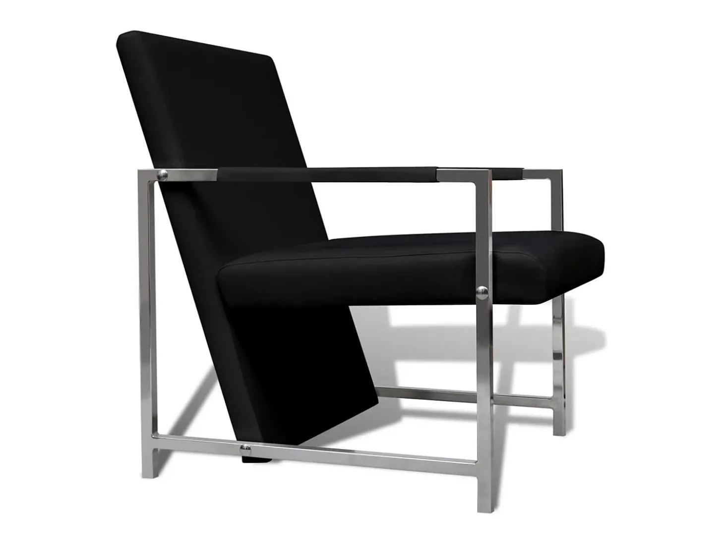 Poltronas com estrutura cromada 2 pcs couro artificial preto SHL932263