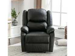 Poltronas extensíveis em couro sintético - sofás convidativos - com apoio para os pés - PU - preto