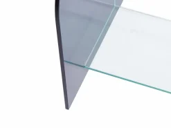 Porta-revistas em vidro temperado transparente e cinza - DUSILLA