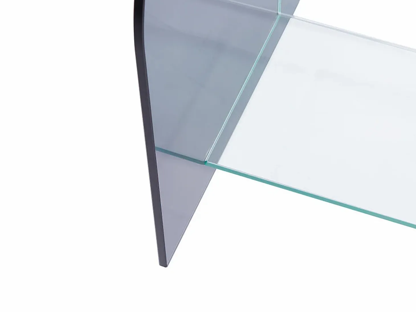 Porta-revistas em vidro temperado transparente e cinza - DUSILLA