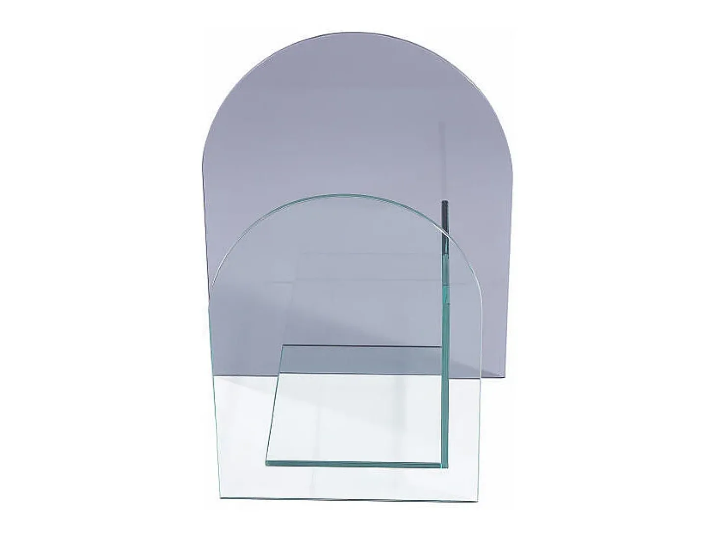 Porta-revistas em vidro temperado transparente e cinza - DUSILLA