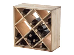 Porta-vinhos Loreo, grade de madeira, marrom claro