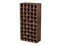 Porta-vinhos Loreo xadrez madeira marrom escuro 2 peças