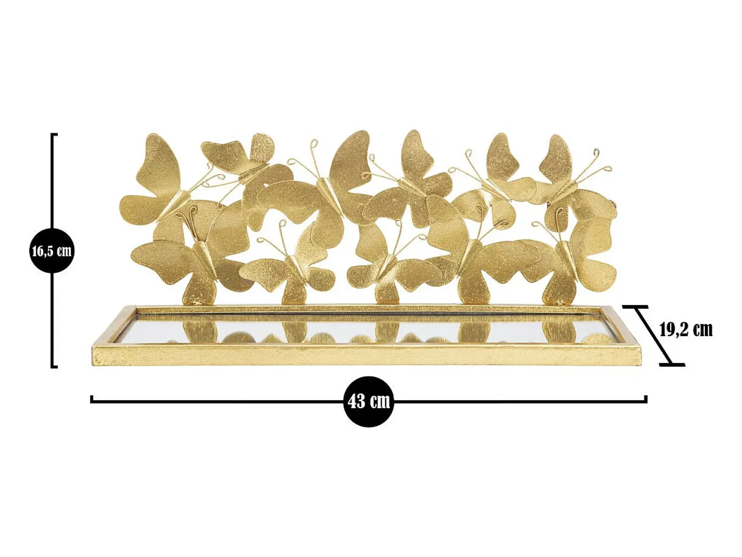 Prateleira Borboleta 18, Ouro, 43x19,2x16,5 cm, Kendra Home