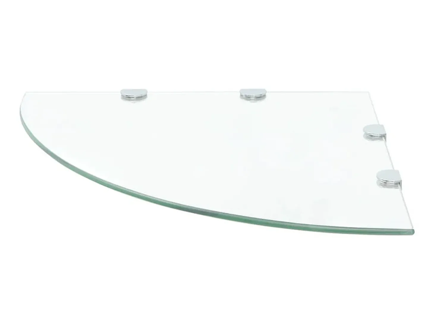 Prateleira canto, suportes cromados, vidro transparente 45x45cm PT995028