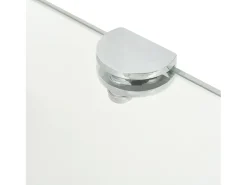 Prateleira canto suportes cromados vidro transparente 25x25cm PT883283