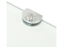 Prateleira canto suportes cromados vidro transparente 25x25cm