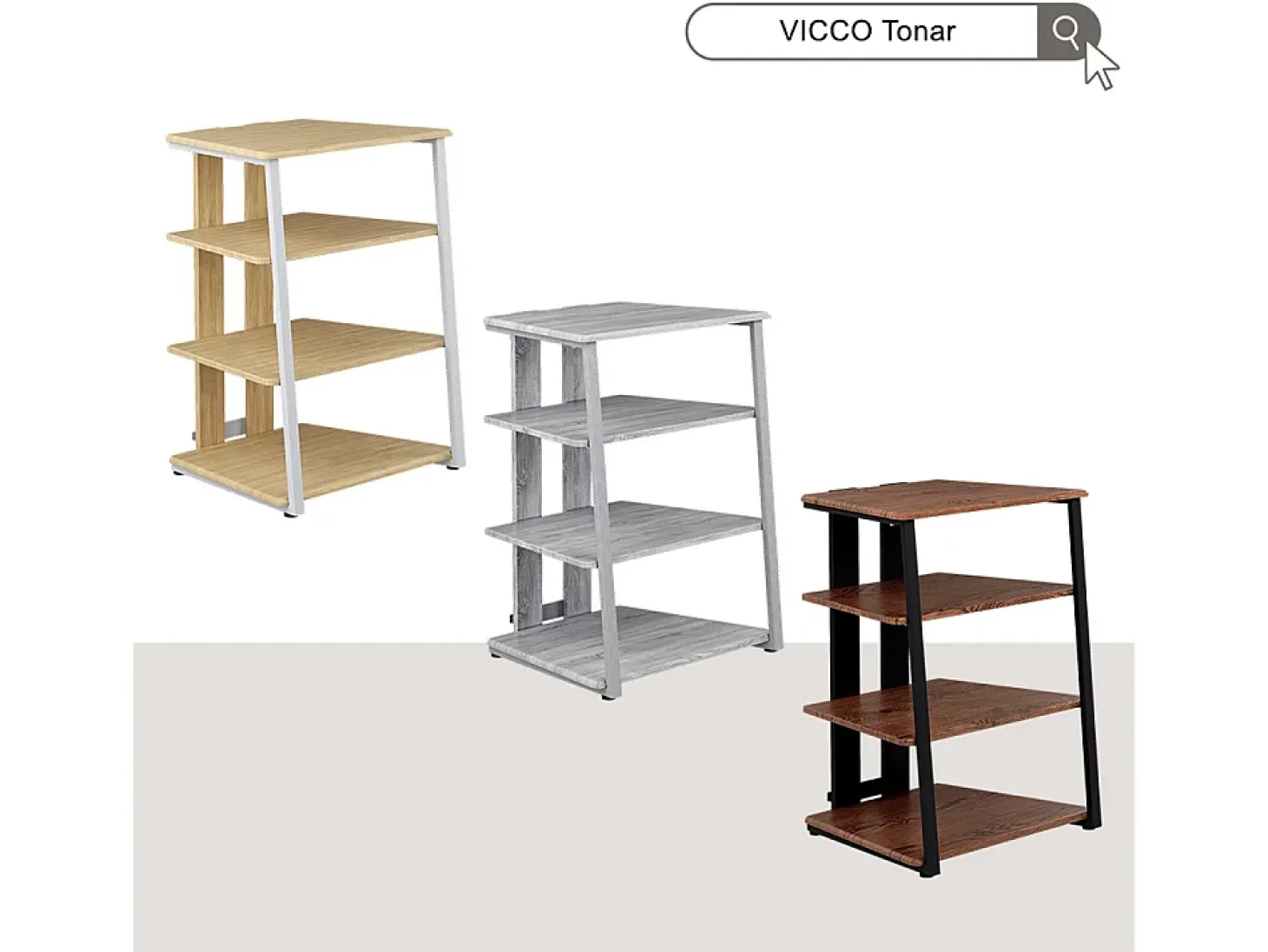 Prateleira de armazenamento sonoma/branco 61x53x78 tonar