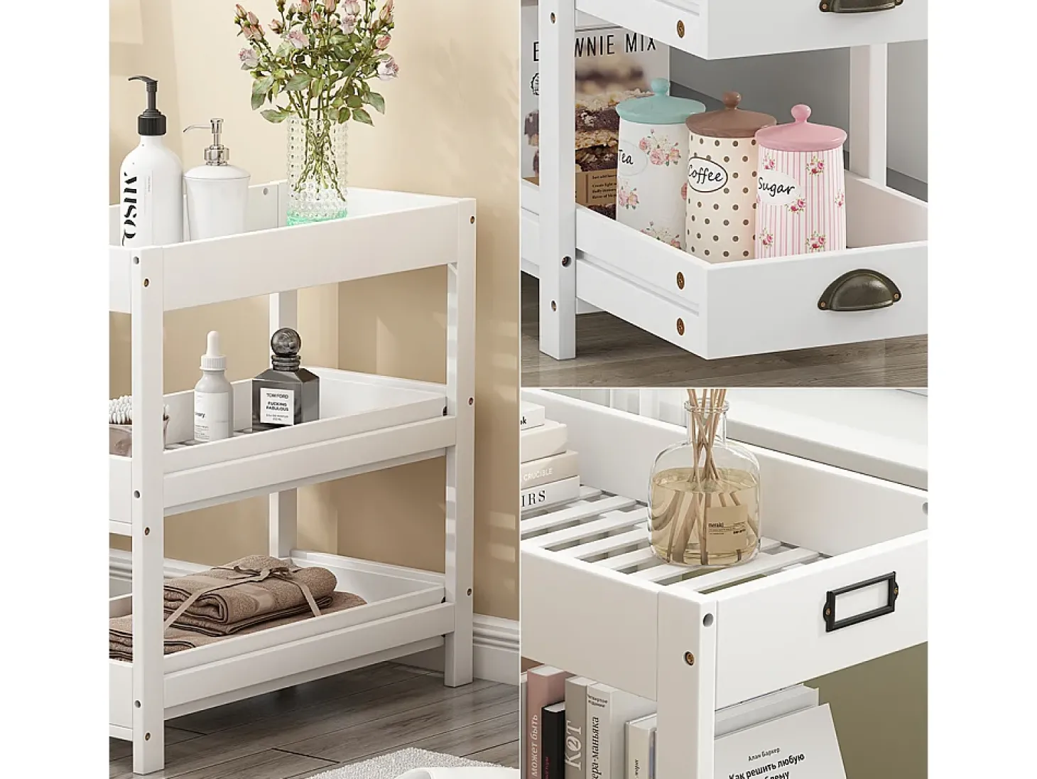 Prateleira de arrumação branco 33x66x66 legum